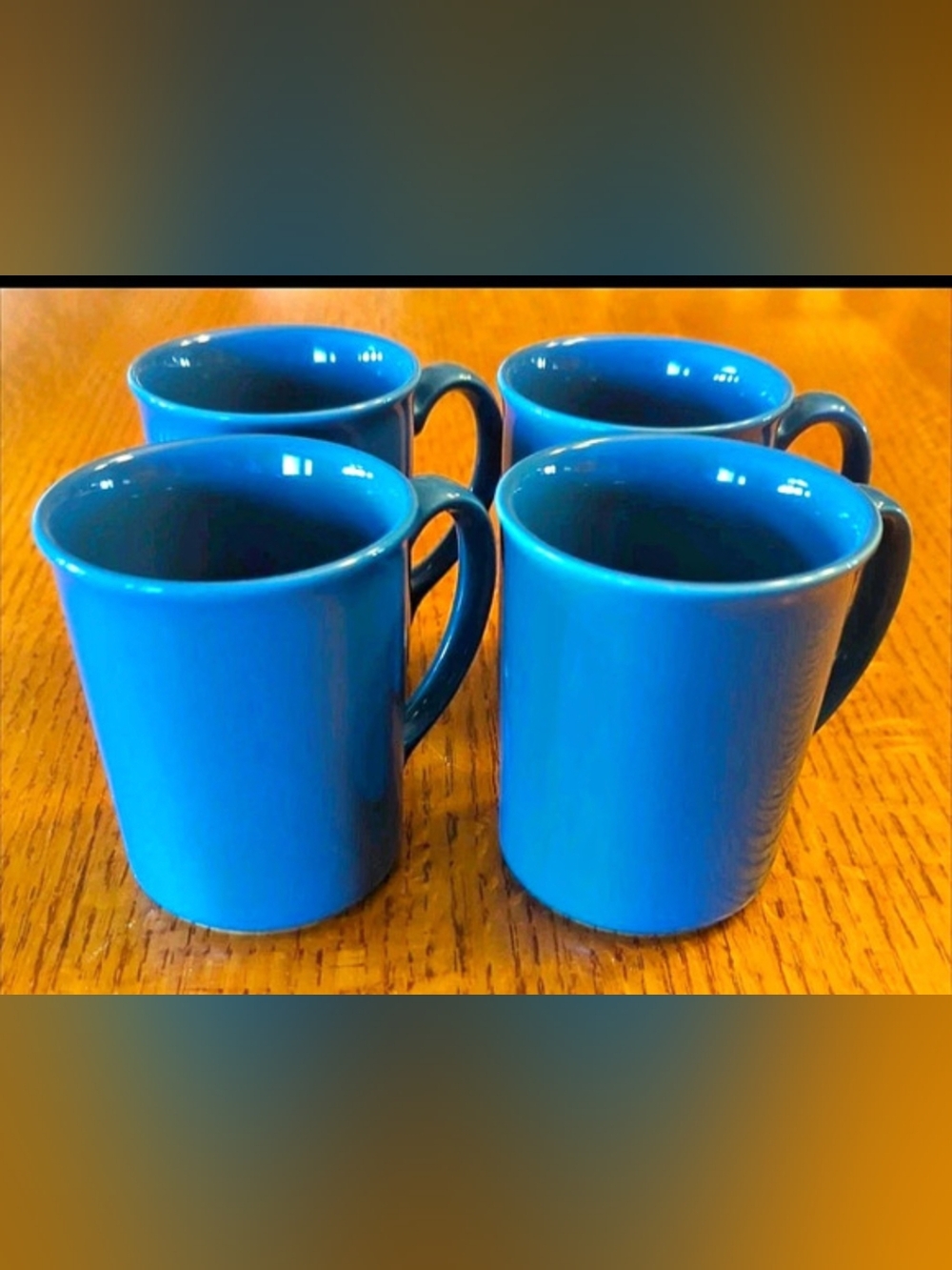 Corning │Vintage │ Set of 4 │Microwave Safe -Blue Coffee / Tea Mugs